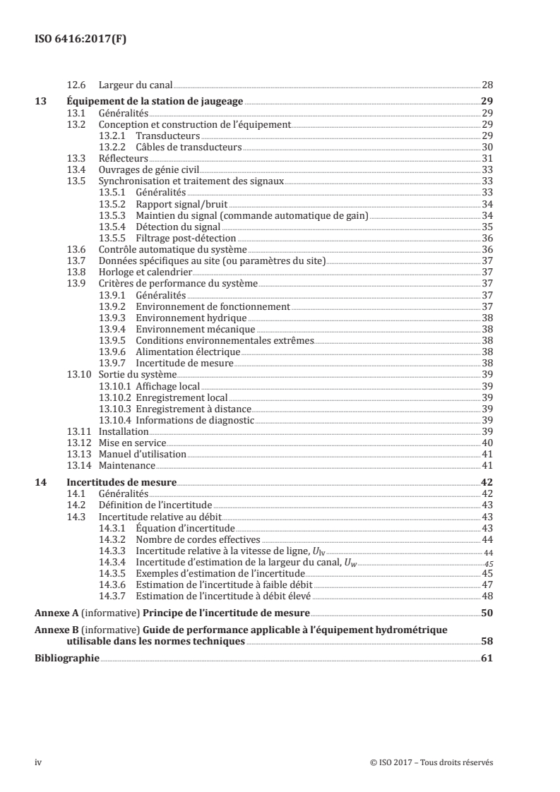 ISO 6416:2017 ISO 6416:2017 - Hydrométrie — Mesure du débit par la méthode du temps de transit ultrasonique (temps de vol)/11/2017 - Page 4 preview