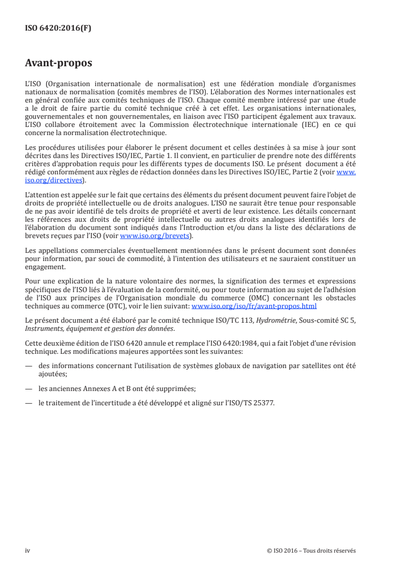 ISO 6420:2016 ISO 6420:2016 - Hydrométrie — Système de positionnement pour embarcation hydrométriques/4/2017 - Page 4 preview
