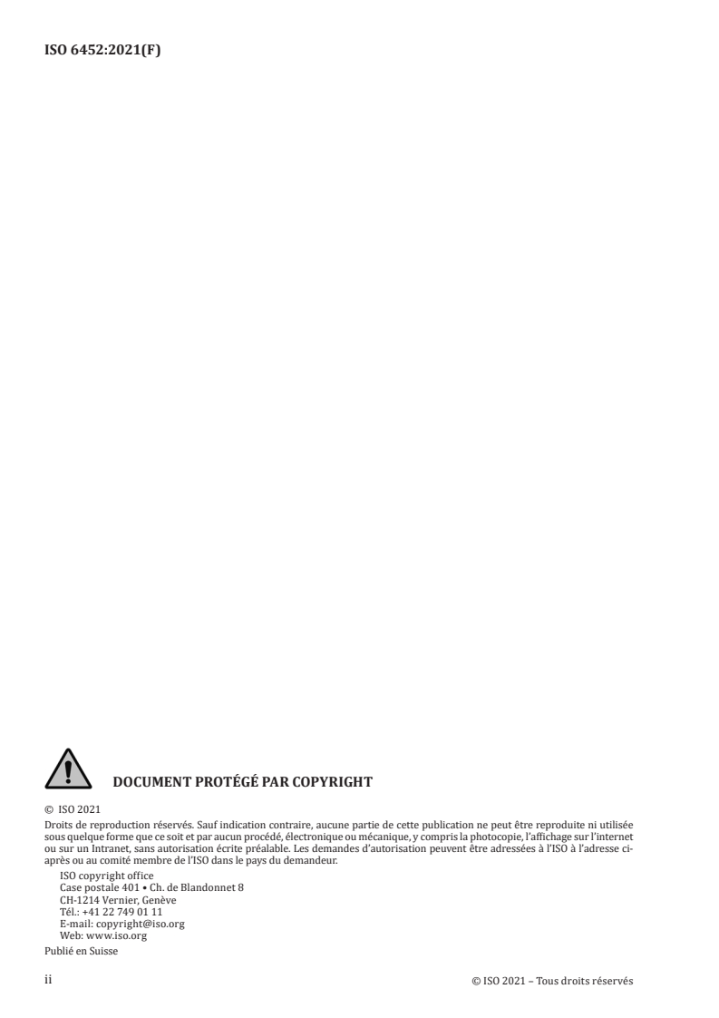 ISO 6452:2021 ISO 6452:2021 - Textiles revêtus de caoutchouc ou de plastique — Détermination des caractéristiques d'embuage des matériaux de garnissage utilisés dans l'habitacle automobile/20/2021 - Page 2 preview