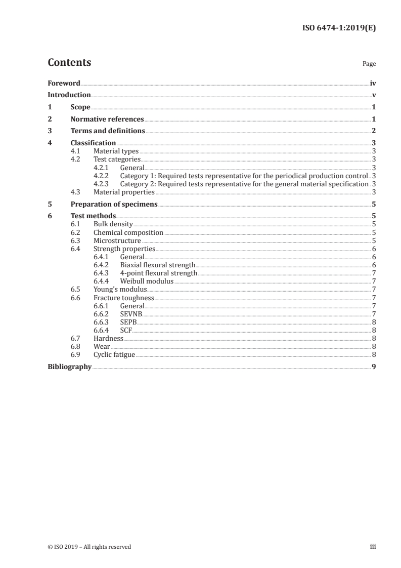 ISO 6474-1:2019 ISO 6474-1:2019 - Implants for surgery — Ceramic materials — Part 1: Ceramic materials based on high purity alumina/13/2019 - Page 3 preview