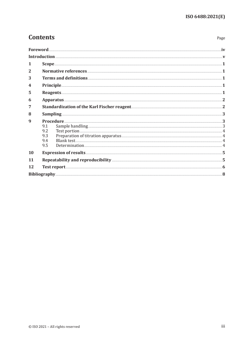 ISO 6488:2021 ISO 6488:2021 - Tobacco and tobacco products — Determination of water content — Karl Fischer method
Released:10/26/2021 - Page 3 preview