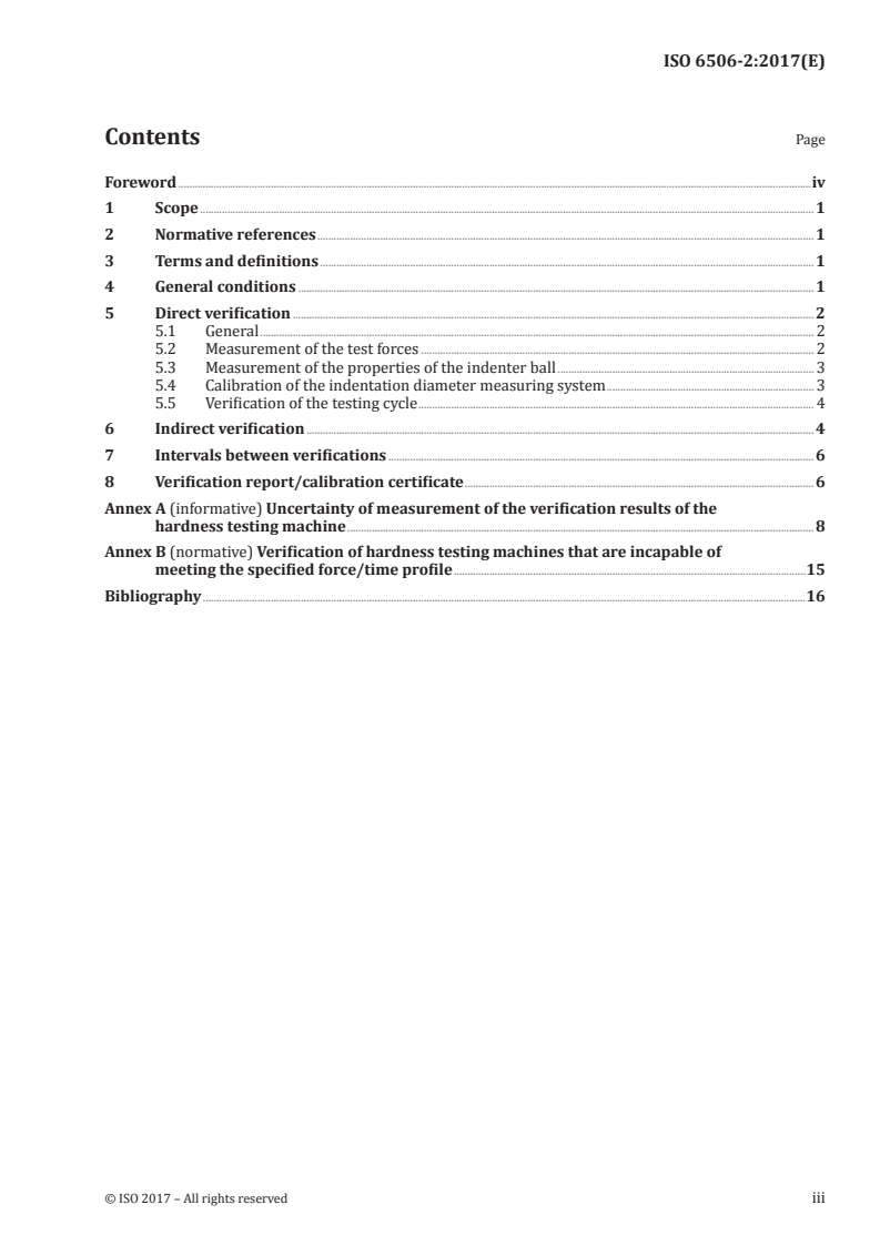 ISO 6506-2:2017 ISO 6506-2:2017 - Metallic materials — Brinell hardness test — Part 2: Verification and calibration of testing machines/25/2017 - Page 3 preview