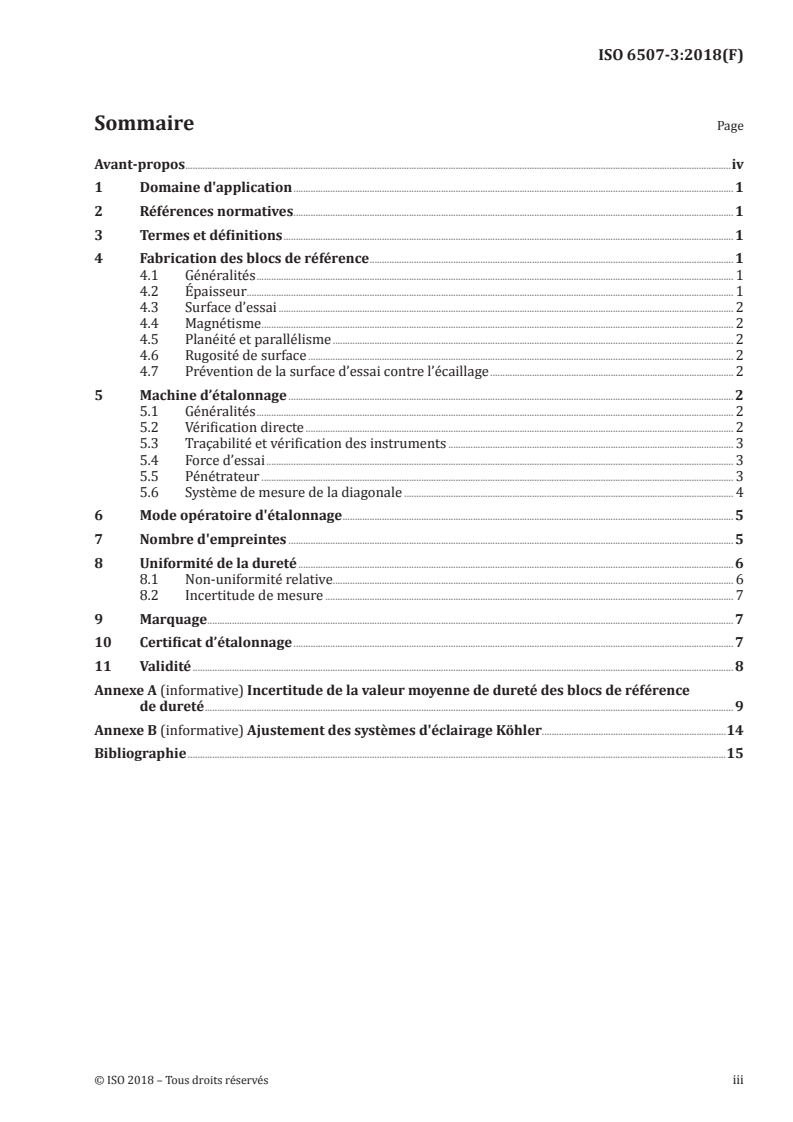 ISO 6507-3:2018 ISO 6507-3:2018 - Matériaux métalliques — Essai de dureté Vickers — Partie 3: Étalonnage des blocs de référence/23/2018 - Page 3 preview