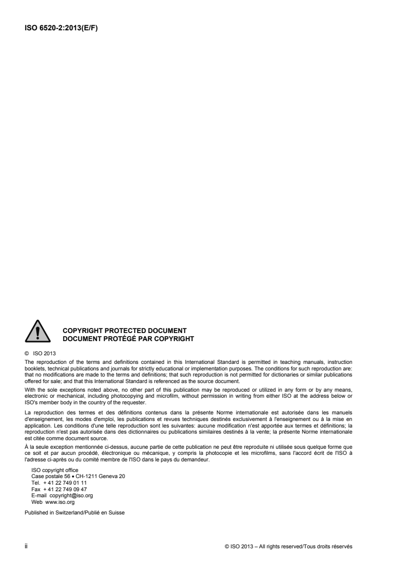 ISO 6520-2:2013 ISO 6520-2:2013 - Welding and allied processes — Classification of geometric imperfections in metallic materials — Part 2: Welding with pressure/24/2013 - Page 2 preview