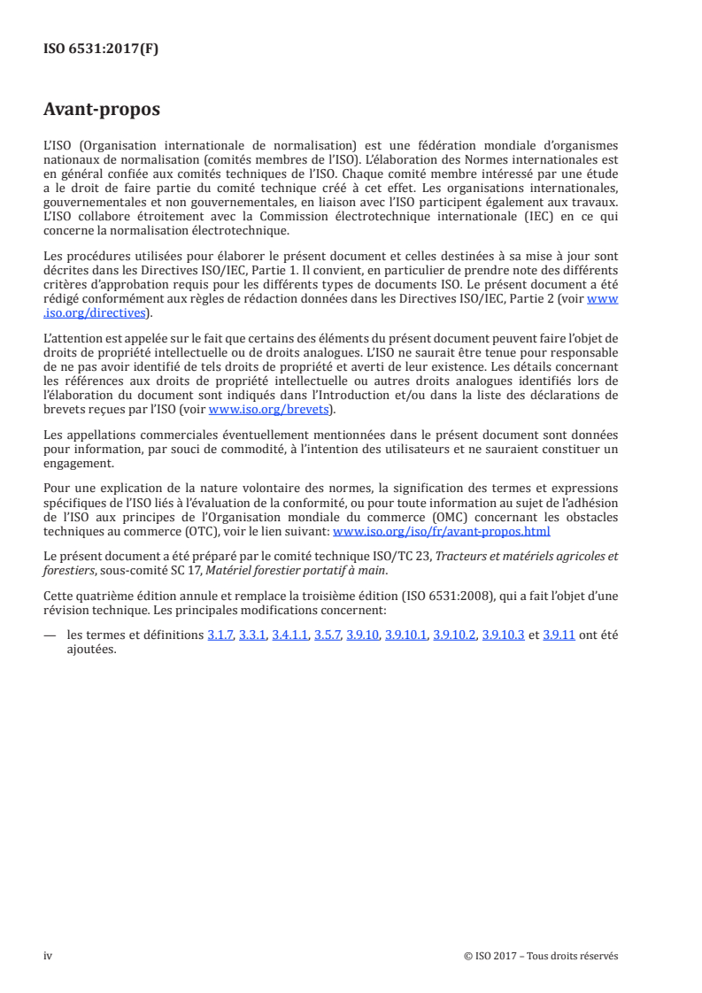 ISO 6531:2017 ISO 6531:2017 - Matériel forestier — Scies à chaîne portatives — Vocabulaire/27/2017 - Page 4 preview