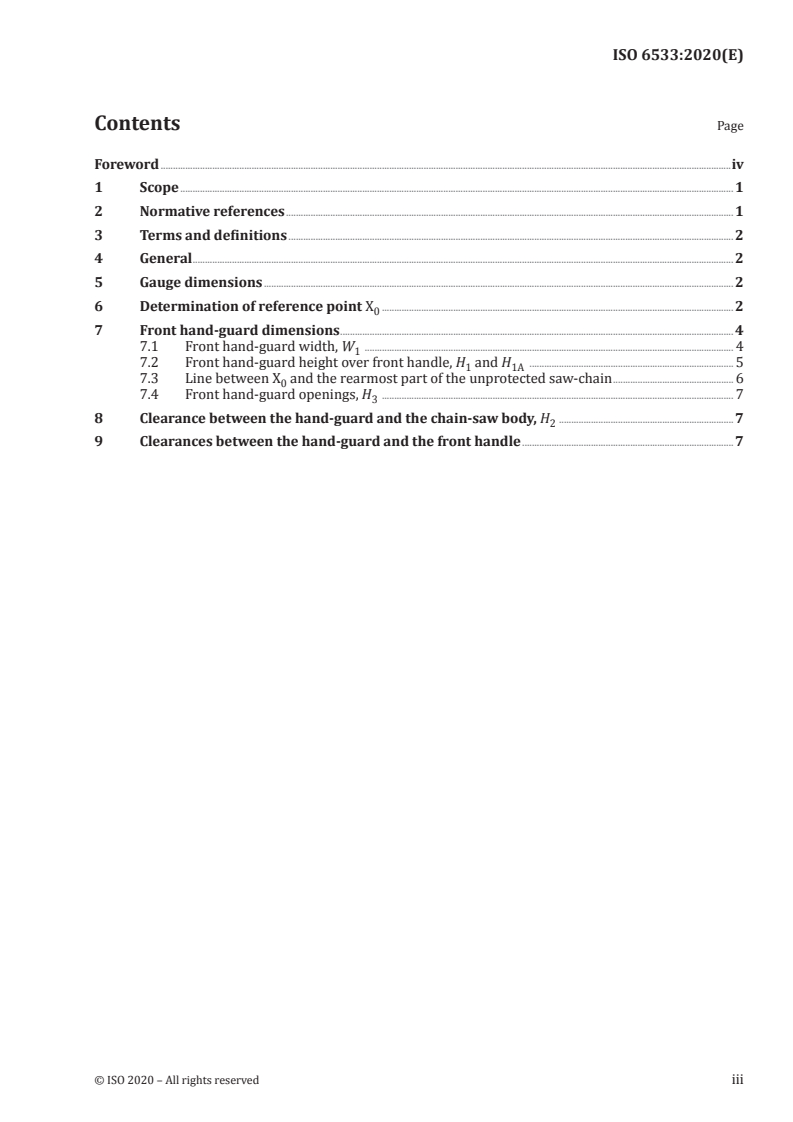 ISO 6533:2020 ISO 6533:2020 - Forestry machinery — Portable chain-saw front hand-guard — Dimensions and clearances/5/2020 - Page 3 preview