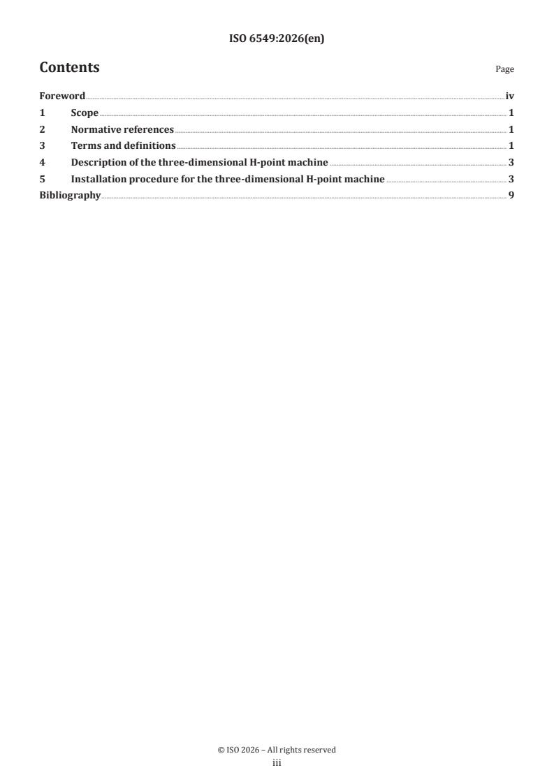ISO 6549:2026 ISO 6549:2026 - Road vehicles — Procedure for H- and R-point determination - Page 3 preview
