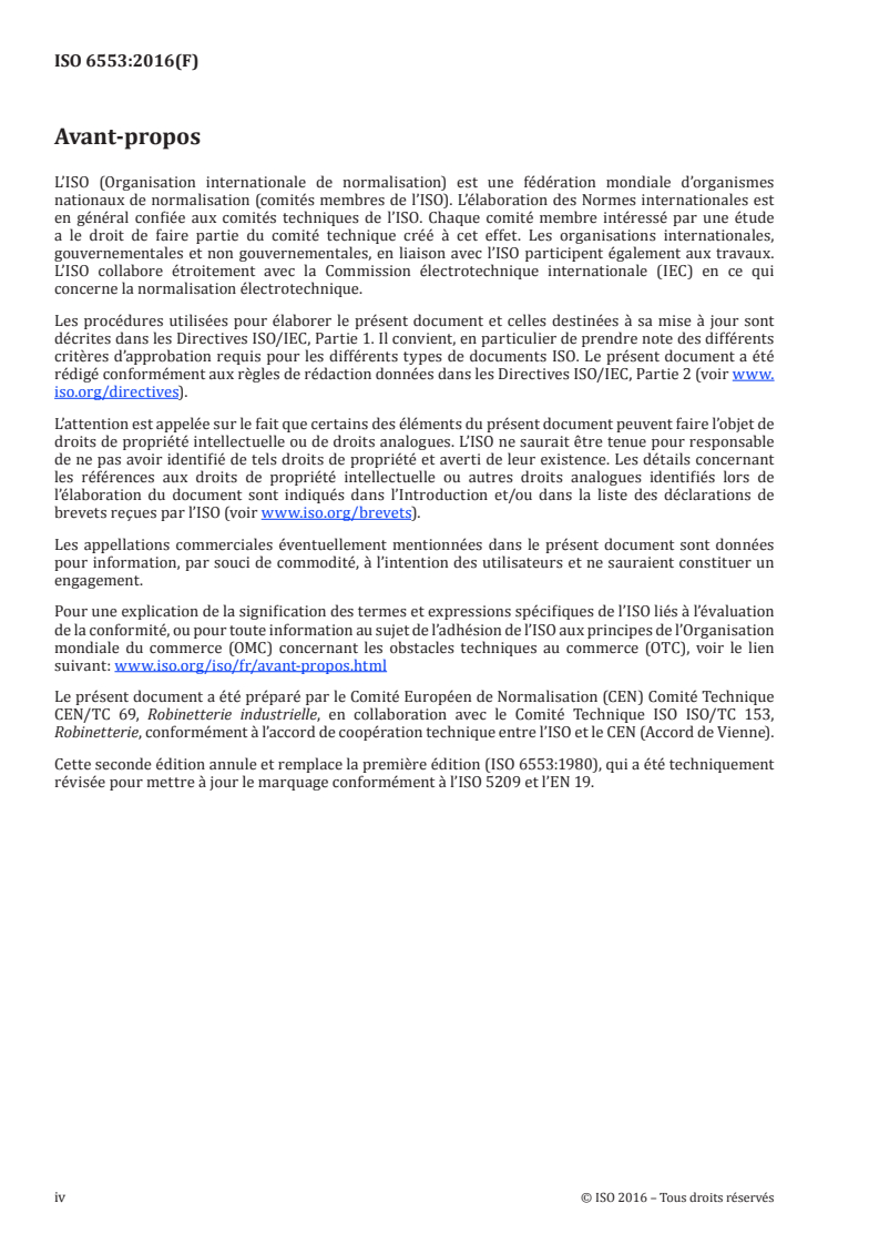 ISO 6553:2016 ISO 6553:2016 - Purgeurs automatiques de vapeurs d'eau — Marquage/8/2016 - Page 4 preview