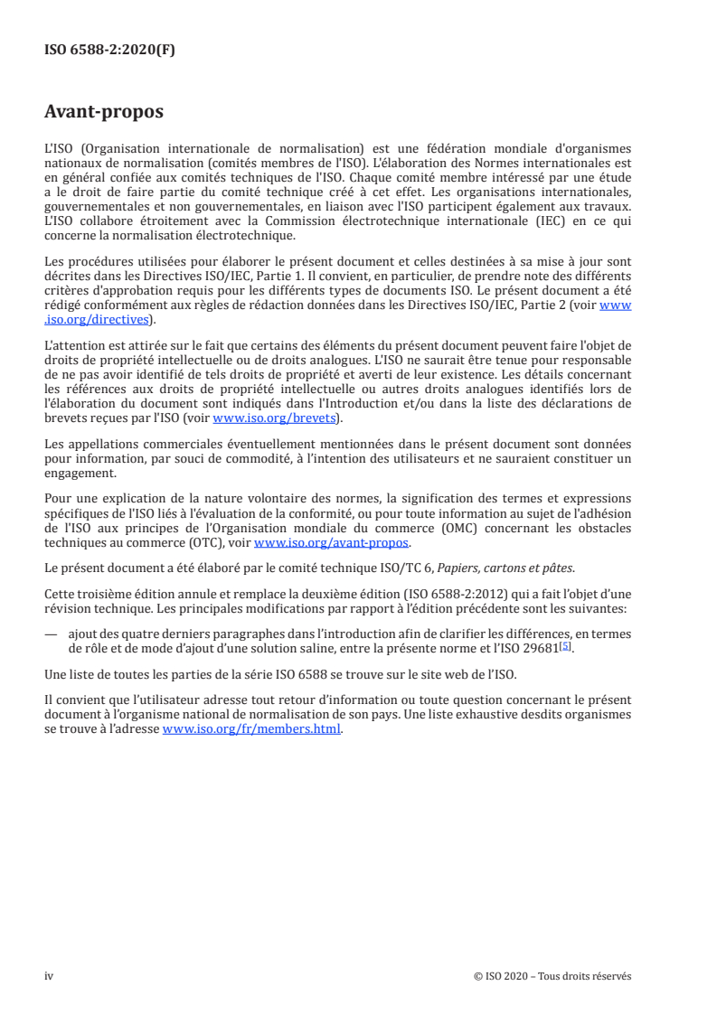ISO 6588-2:2020 ISO 6588-2:2020 - Papier, carton et pâtes — Détermination du pH des extraits aqueux — Partie 2: Extraction à chaud
Released:3/4/2020 - Page 4 preview