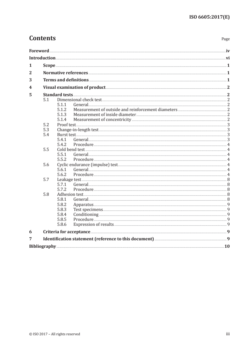 ISO 6605:2017 ISO 6605:2017 - Hydraulic fluid power — Test methods for hoses and hose assemblies/28/2017 - Page 3 preview