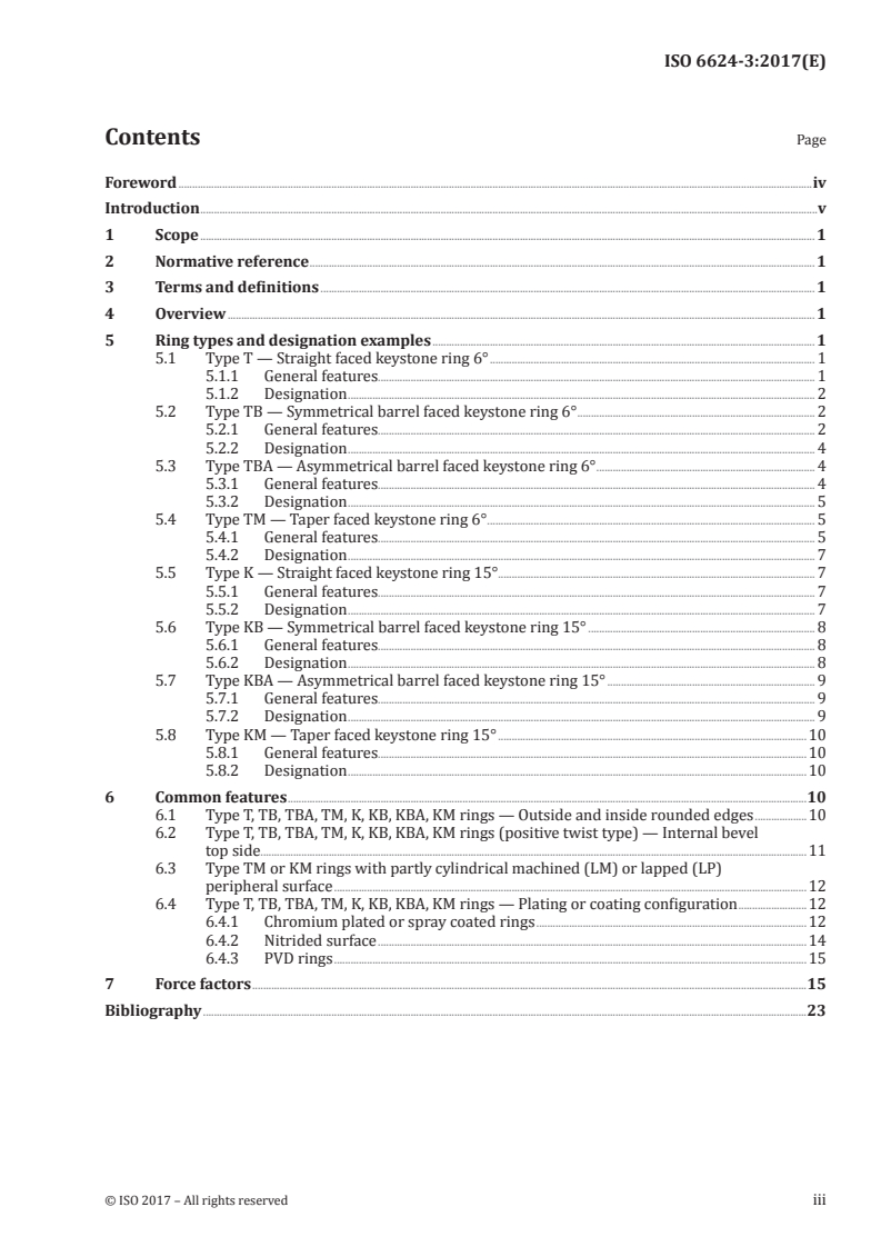 ISO 6624-3:2017 ISO 6624-3:2017 - Internal combustion engines — Piston rings — Part 3: Keystone rings made of steel/27/2017 - Page 3 preview