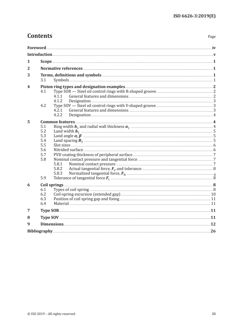 ISO 6626-3:2019 ISO 6626-3:2019 - Internal combustion engines — Piston rings — Part 3: Coil-spring-loaded oil control rings made of steel/22/2019 - Page 3 preview