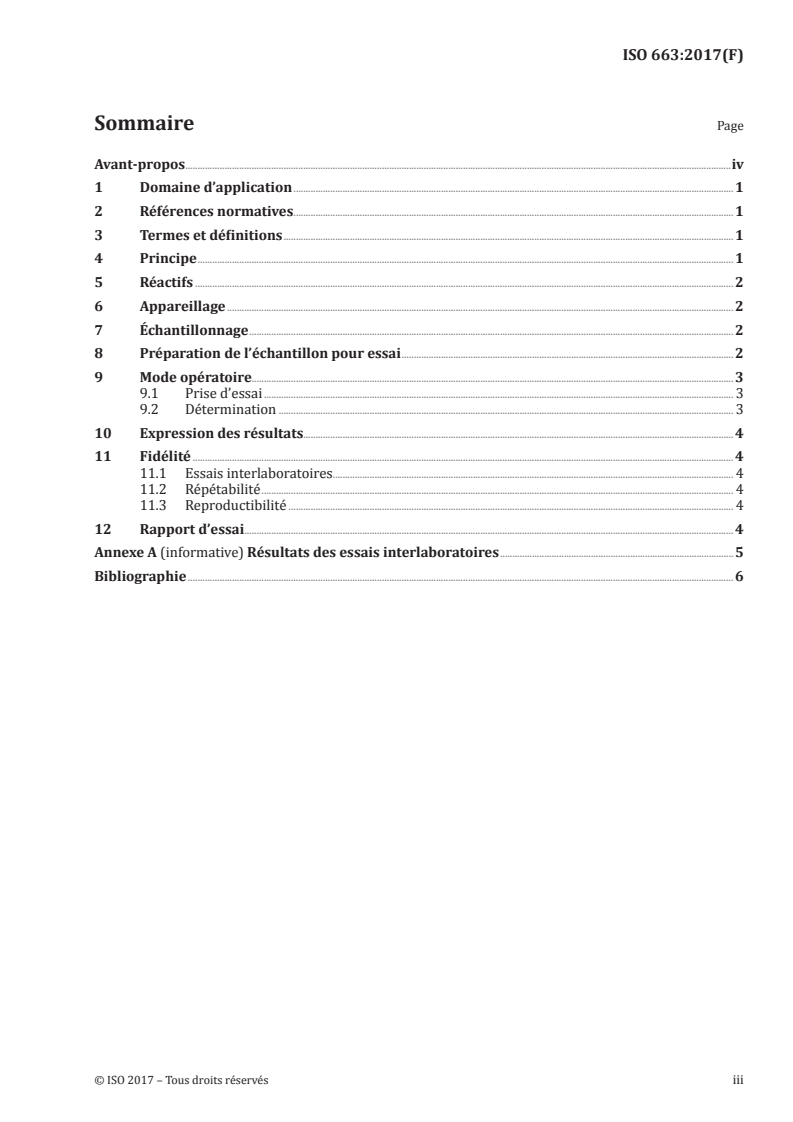 ISO 663:2017 ISO 663:2017 - Corps gras d'origines animale et végétale — Détermination de la teneur en impuretés insolubles/1/2017 - Page 3 preview