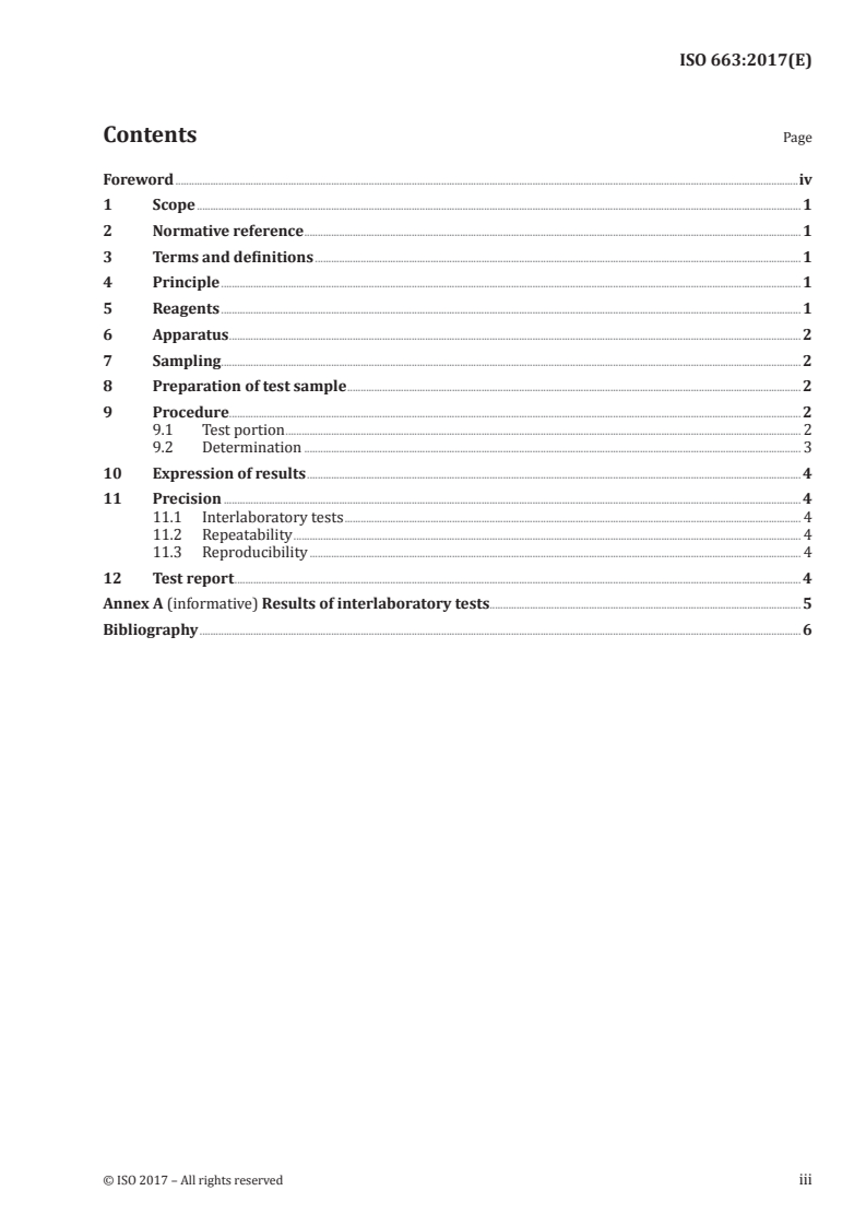 ISO 663:2017 ISO 663:2017 - Animal and vegetable fats and oils — Determination of insoluble impurities content/1/2017 - Page 3 preview