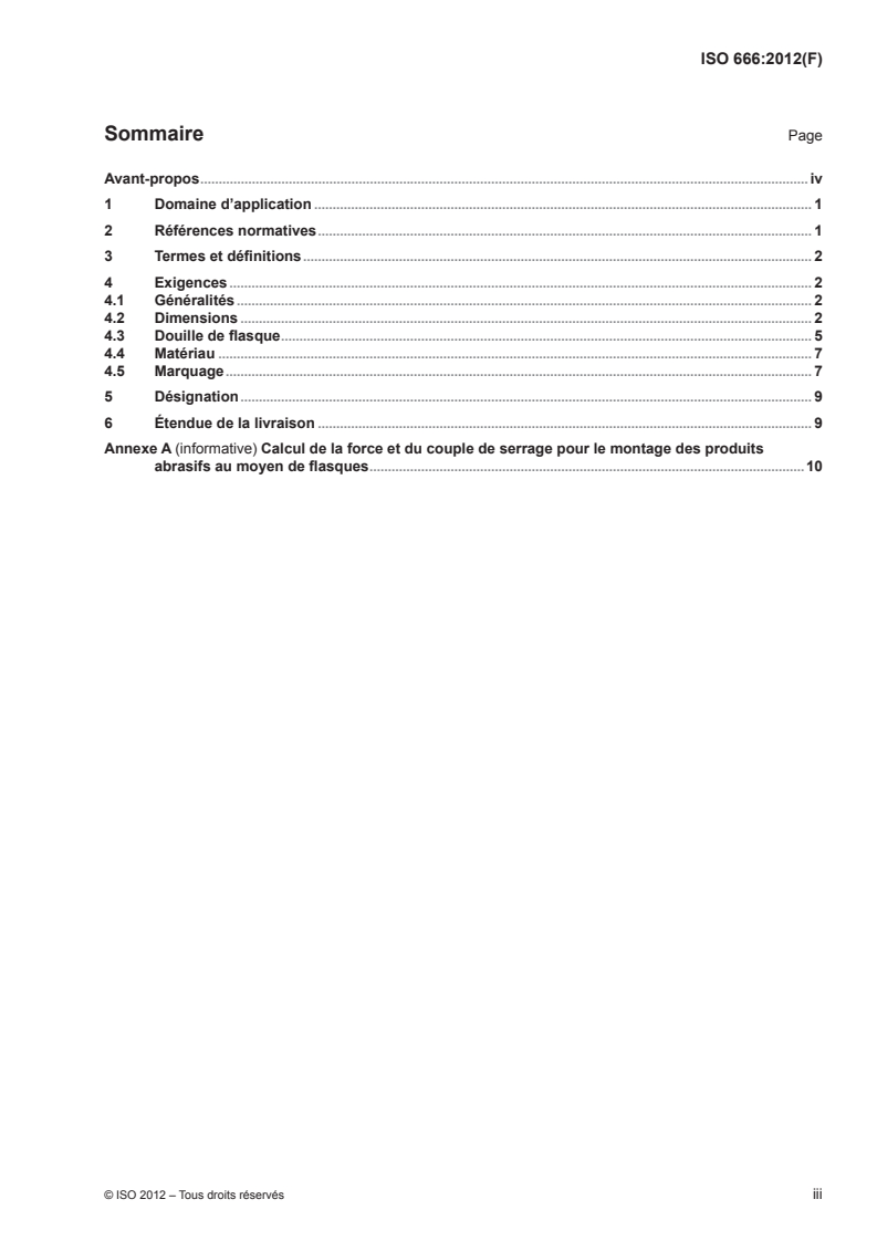 ISO 666:2012 ISO 666:2012 - Machines-outils — Montage des meules par moyeux-flasques/15/2012 - Page 3 preview