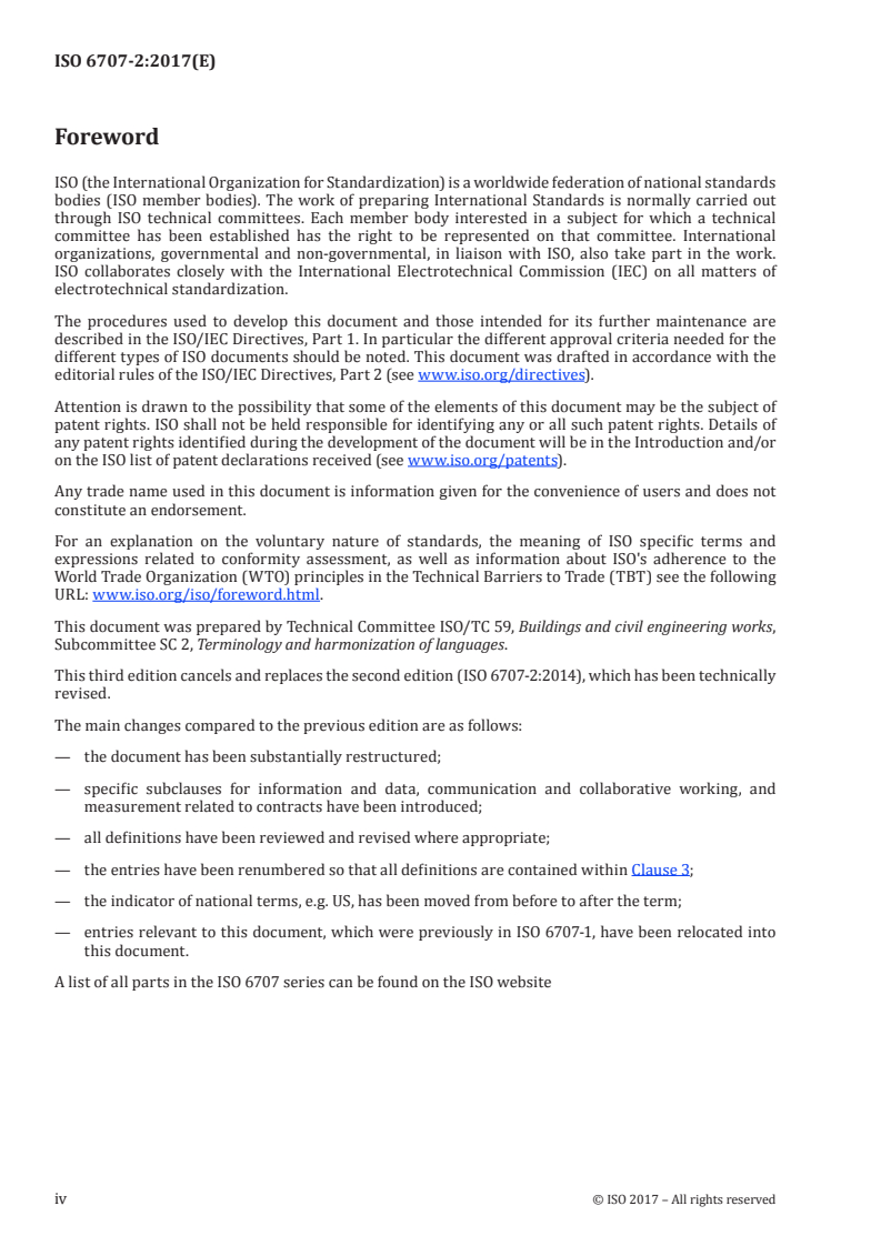 ISO 6707-2:2017 ISO 6707-2:2017 - Buildings and civil engineering works — Vocabulary — Part 2: Contract and communication terms/6/2017 - Page 4 preview