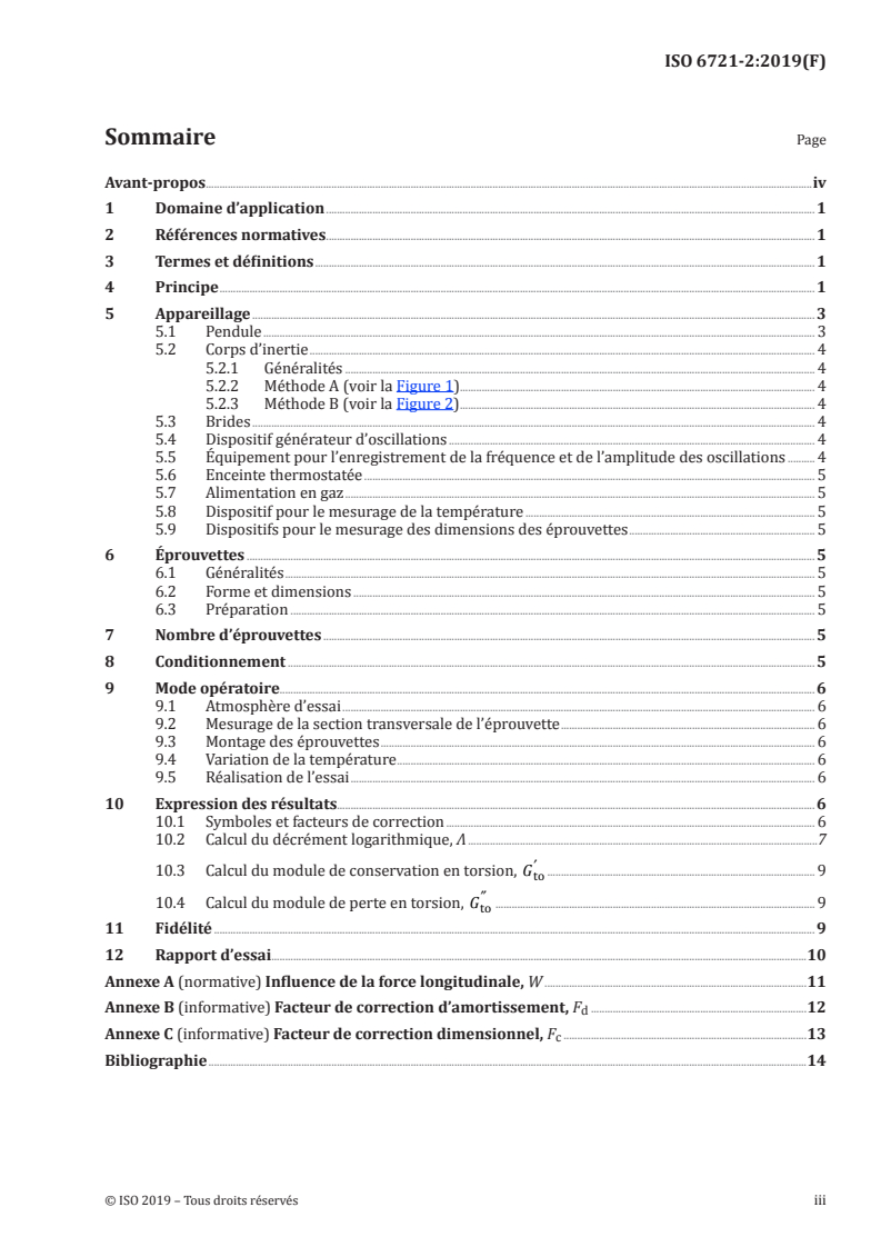 ISO 6721-2:2019 ISO 6721-2:2019 - Plastiques — Détermination des propriétés mécaniques dynamiques — Partie 2: Méthode au pendule de torsion/29/2019 - Page 3 preview
