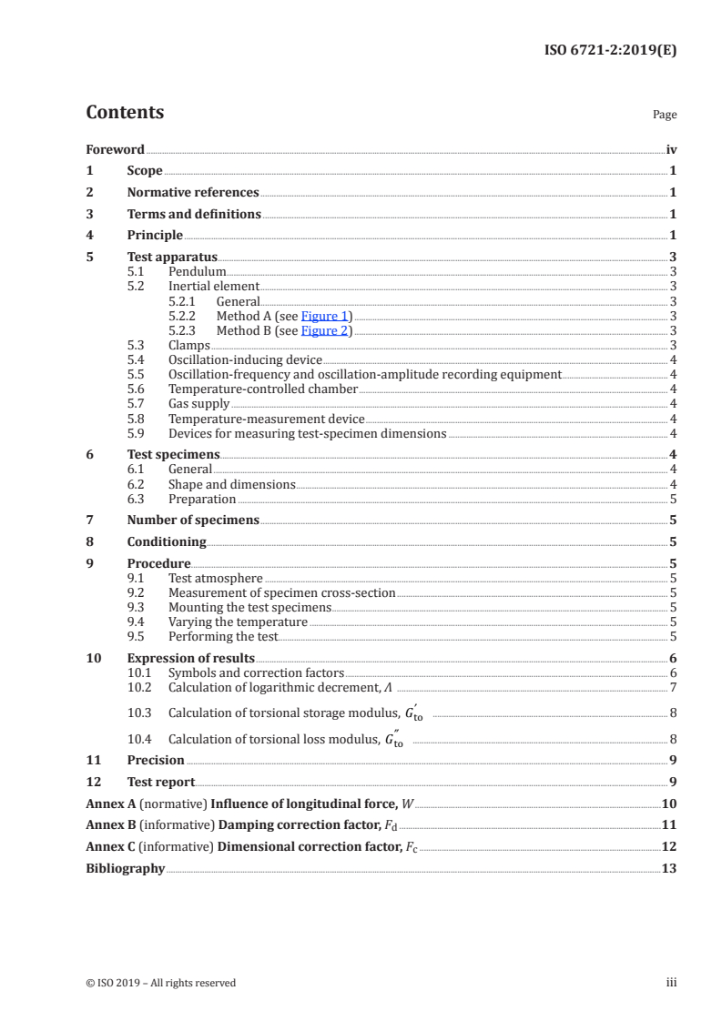 ISO 6721-2:2019 ISO 6721-2:2019 - Plastics — Determination of dynamic mechanical properties — Part 2: Torsion-pendulum method/29/2019 - Page 3 preview