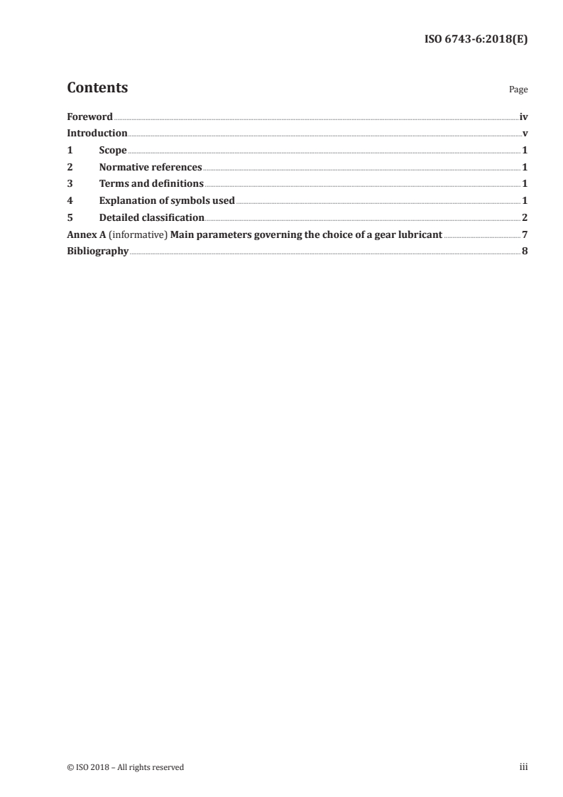 ISO 6743-6:2018 ISO 6743-6:2018 - Lubricants, industrial oils and related products (class L) — Classification — Part 6: Family C (gear systems)/17/2018 - Page 3 preview