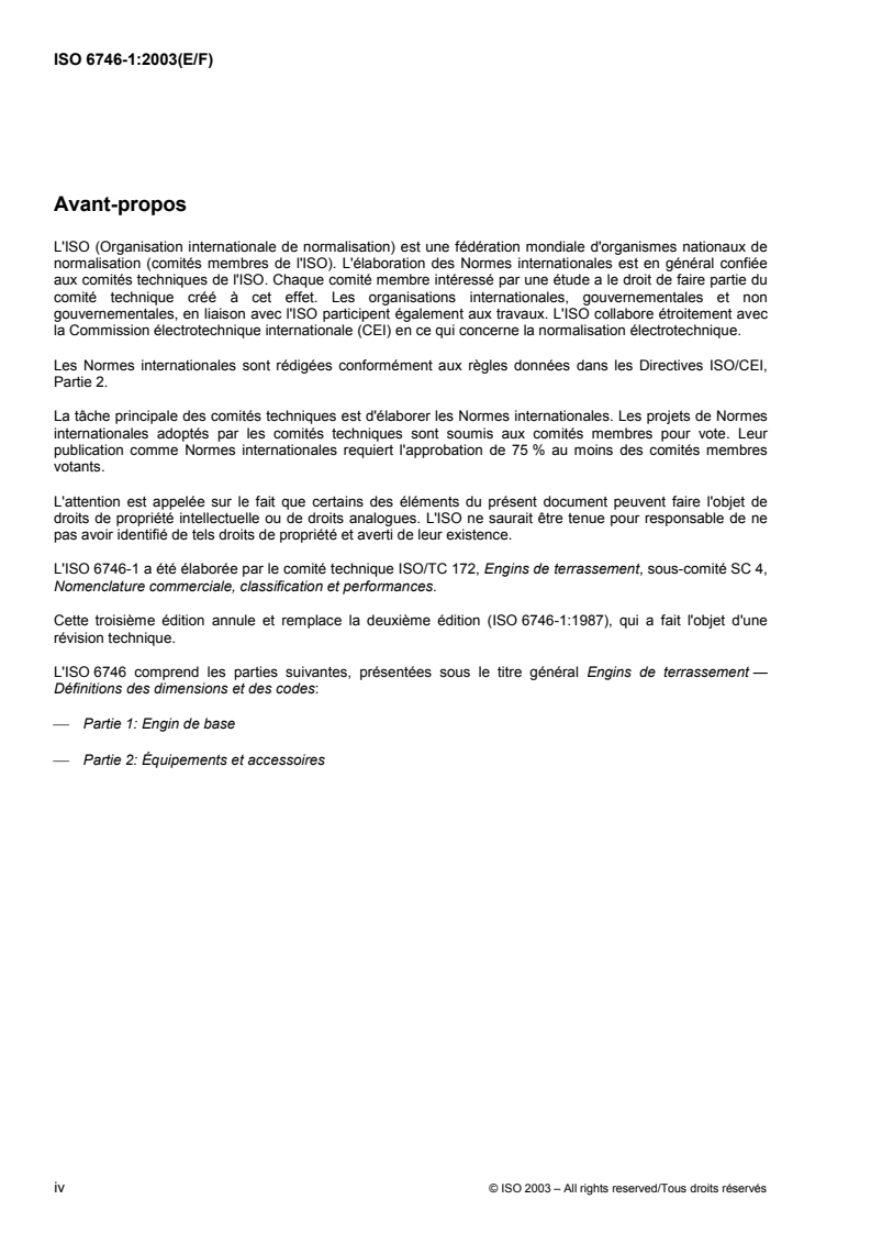 ISO 6746-1:2003 ISO 6746-1:2003 - Earth-moving machinery — Definitions of dimensions and codes — Part 1: Base machine/14/2003 - Page 4 preview