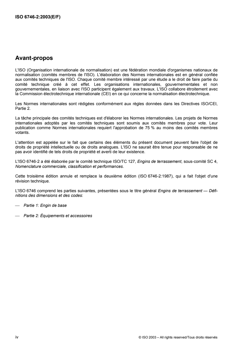 ISO 6746-2:2003 ISO 6746-2:2003 - Earth-moving machinery — Definitions of dimensions and codes — Part 2: Equipment and attachments/14/2003 - Page 4 preview