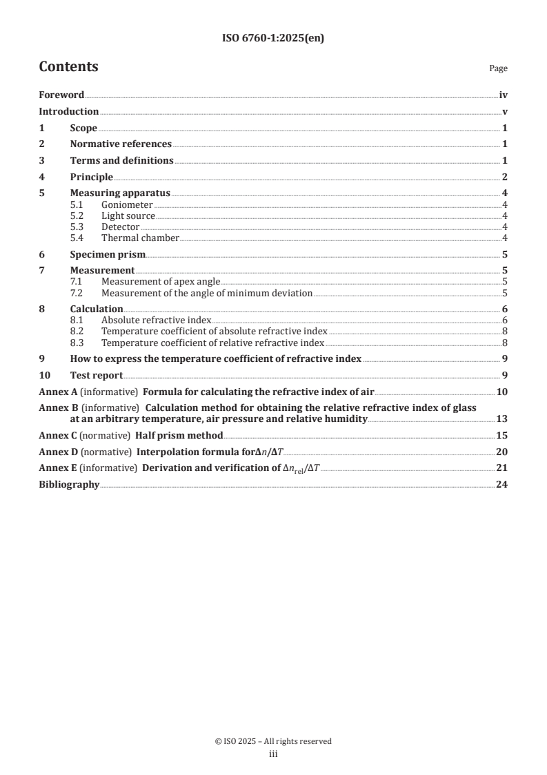 ISO 6760-1:2025 ISO 6760-1:2025 - Optics and photonics — Test method for temperature coefficient of refractive index of optical glasses — Part 1: Minimum deviation method
Released:14. 07. 2025 - Page 3 preview