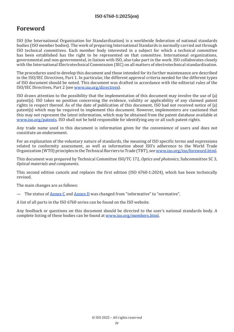 ISO 6760-1:2025 ISO 6760-1:2025 - Optics and photonics — Test method for temperature coefficient of refractive index of optical glasses — Part 1: Minimum deviation method
Released:14. 07. 2025 - Page 4 preview