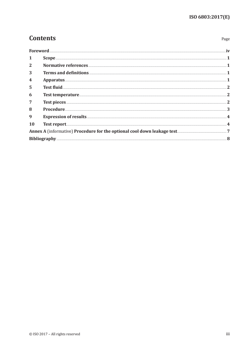 ISO 6803:2017 ISO 6803:2017 - Rubber or plastics hoses and hose assemblies — Hydraulic-pressure impulse test without flexing/2/2017 - Page 3 preview