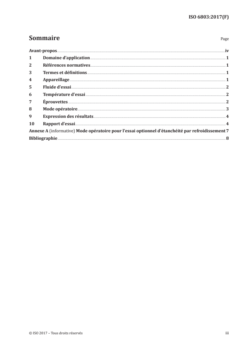 ISO 6803:2017 ISO 6803:2017 - Tuyaux et flexibles en caoutchouc ou en plastique — Essai d'impulsions de pression hydraulique sans flexion/2/2017 - Page 3 preview