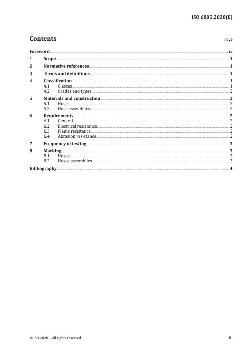 ISO 6805:2020 ISO 6805:2020 - Rubber hoses and hose assemblies for underground mining — Wire-reinforced hydraulic types for coal mining — Specification/10/2020 - Page 3 preview