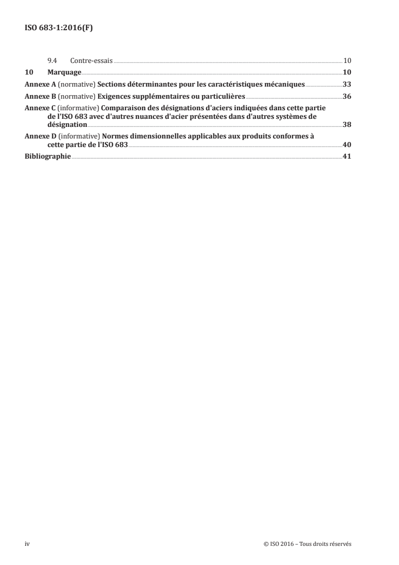 ISO 683-1:2016 ISO 683-1:2016 - Aciers pour traitement thermique, aciers alliés et aciers pour décolletage — Partie 1: Aciers non alliés pour trempe et revenu/20/2018 - Page 4 preview