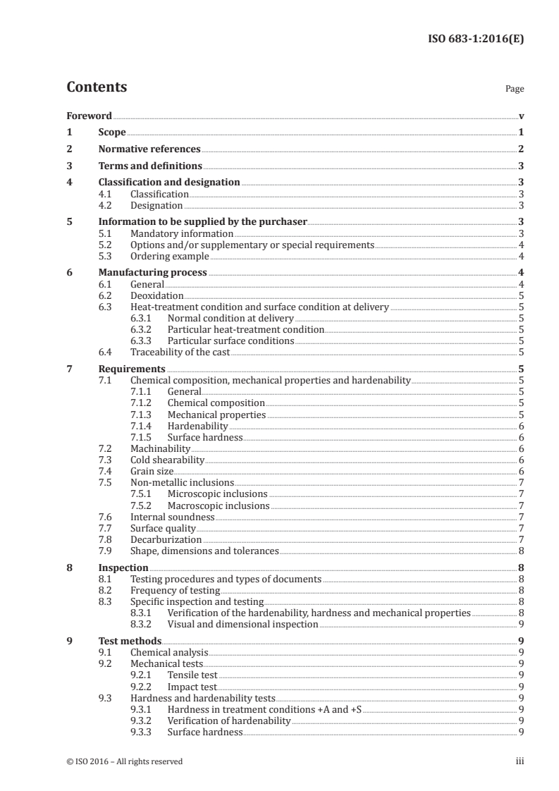 ISO 683-1:2016 ISO 683-1:2016 - Heat-treatable steels, alloy steels and free-cutting steels — Part 1: Non-alloy steels for quenching and tempering·/29/2016 - Page 3 preview