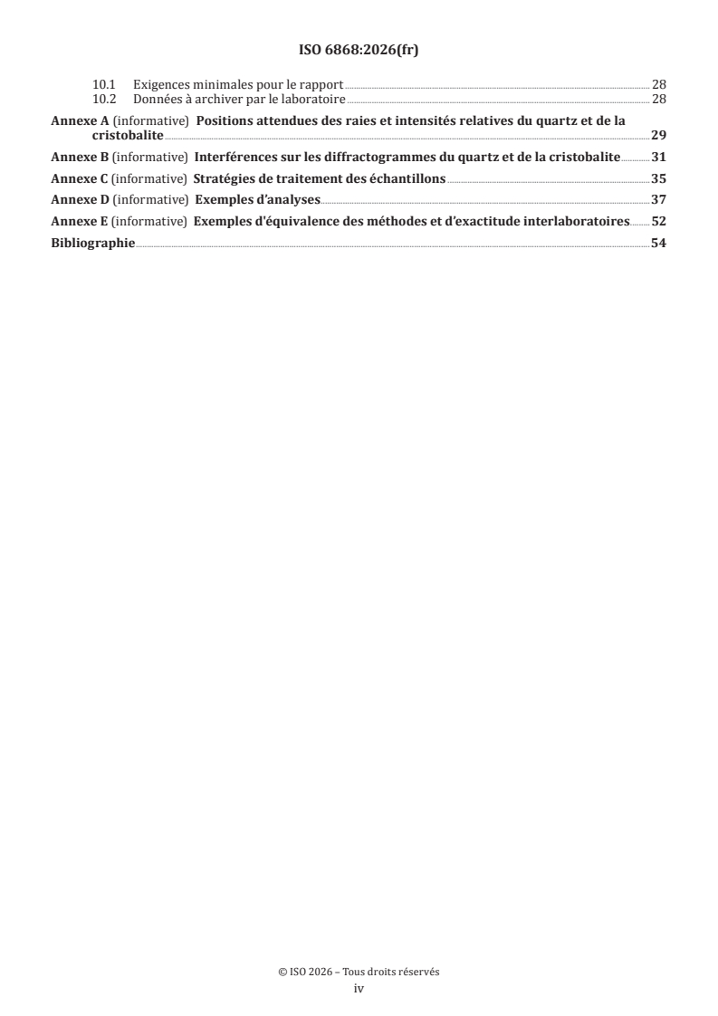 ISO 6868:2026 ISO 6868:2026 - Air des lieux de travail — Détermination quantitative du quartz et de la cristobalite dans les matériaux en vrac par des méthodes de diffraction des rayons X sur poudre - Page 4 preview