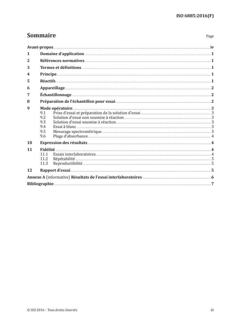 ISO 6885:2016 ISO 6885:2016 - Corps gras d'origines animale et végétale — Détermination de l'indice d'anisidine/11/2016 - Page 3 preview