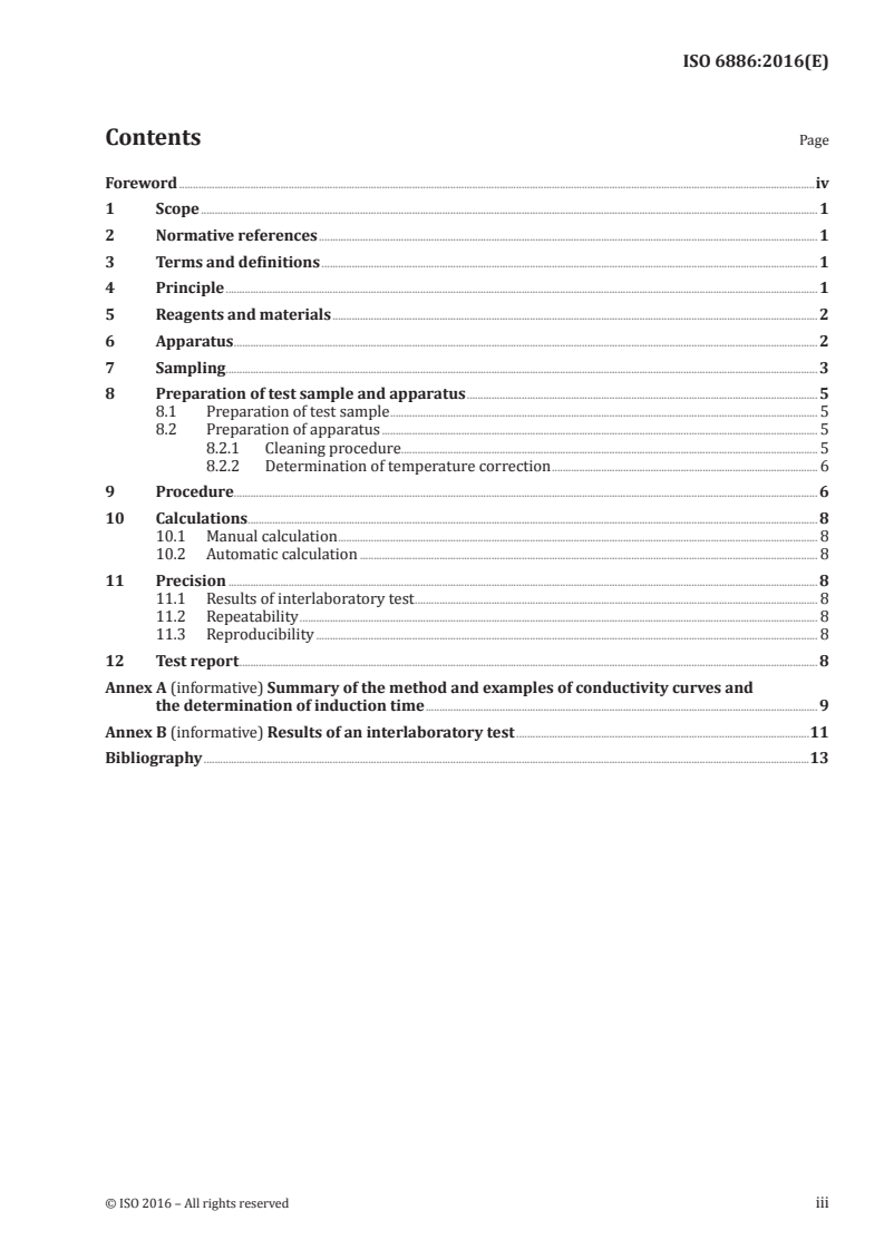 ISO 6886:2016 ISO 6886:2016 - Animal and vegetable fats and oils — Determination of oxidative stability (accelerated oxidation test)/15/2016 - Page 3 preview