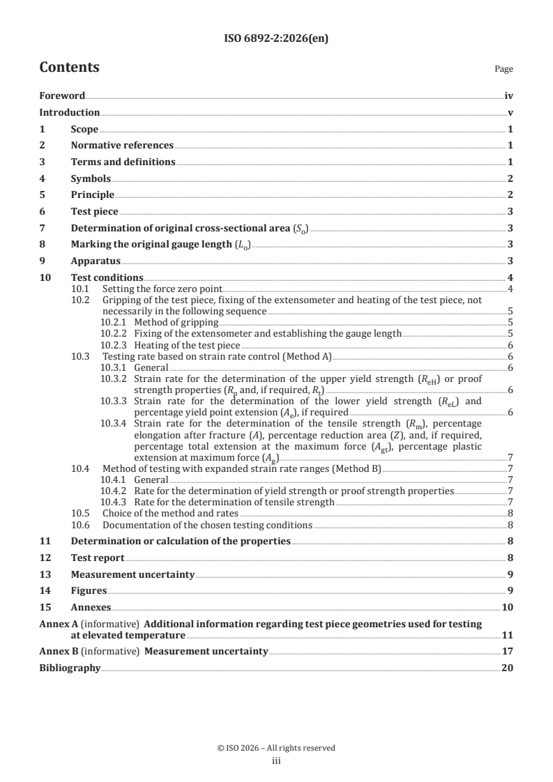 ISO 6892-2:2026 ISO 6892-2:2026 - Metallic materials — Tensile testing — Part 2: Method of test at elevated temperature - Page 3 preview