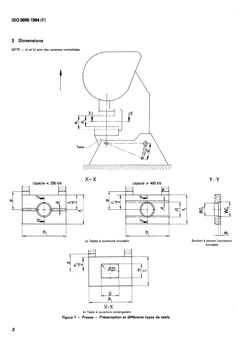 ISO 6898:1984 ISO 6898:1984 - Presses mécaniques à bâti en col de cygne — Capacités et dimensions/1/1984 - Page 4 preview