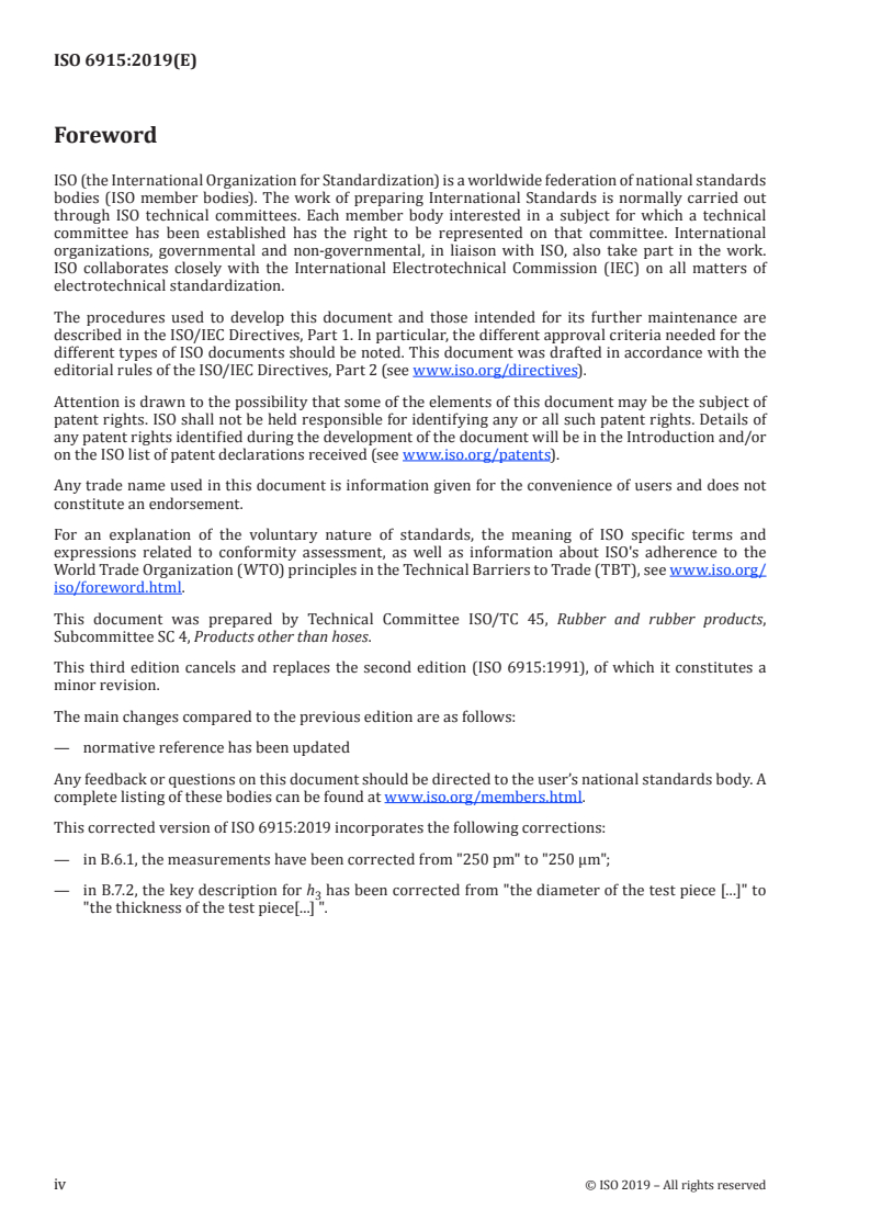 ISO 6915:2019 ISO 6915:2019 - Flexible cellular polymeric materials — Polyurethane foam for laminate use — Specification/21/2020 - Page 4 preview