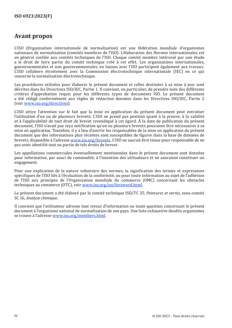 ISO 6923:2023 ISO 6923:2023 - Peintures et vernis — Dosage des diisocyanates monomères dans les produits de peinture et produits similaires par chromatographie en phase liquide haute performance couplée à un détecteur ultraviolet (HPLC-UV)
Released:7/3/2024 - Page 4 preview