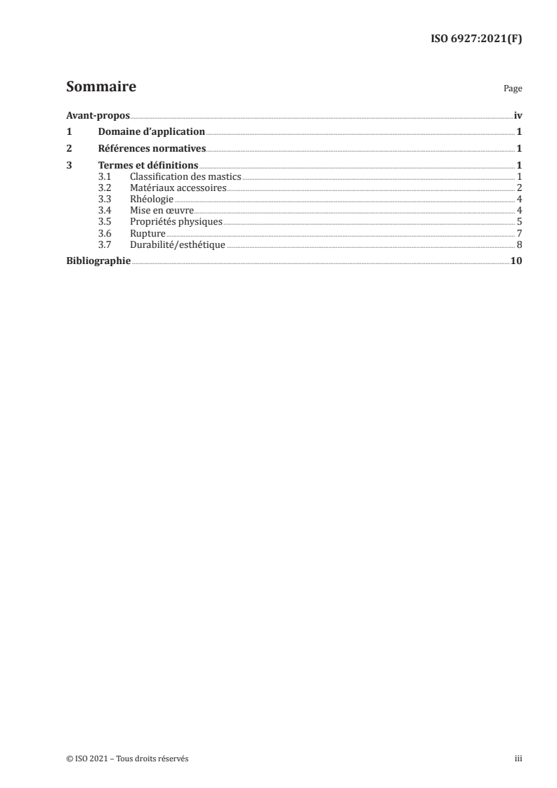 ISO 6927:2021 ISO 6927:2021 - Mastics pour le bâtiment et le génie civil — Vocabulaire/21/2021 - Page 3 preview