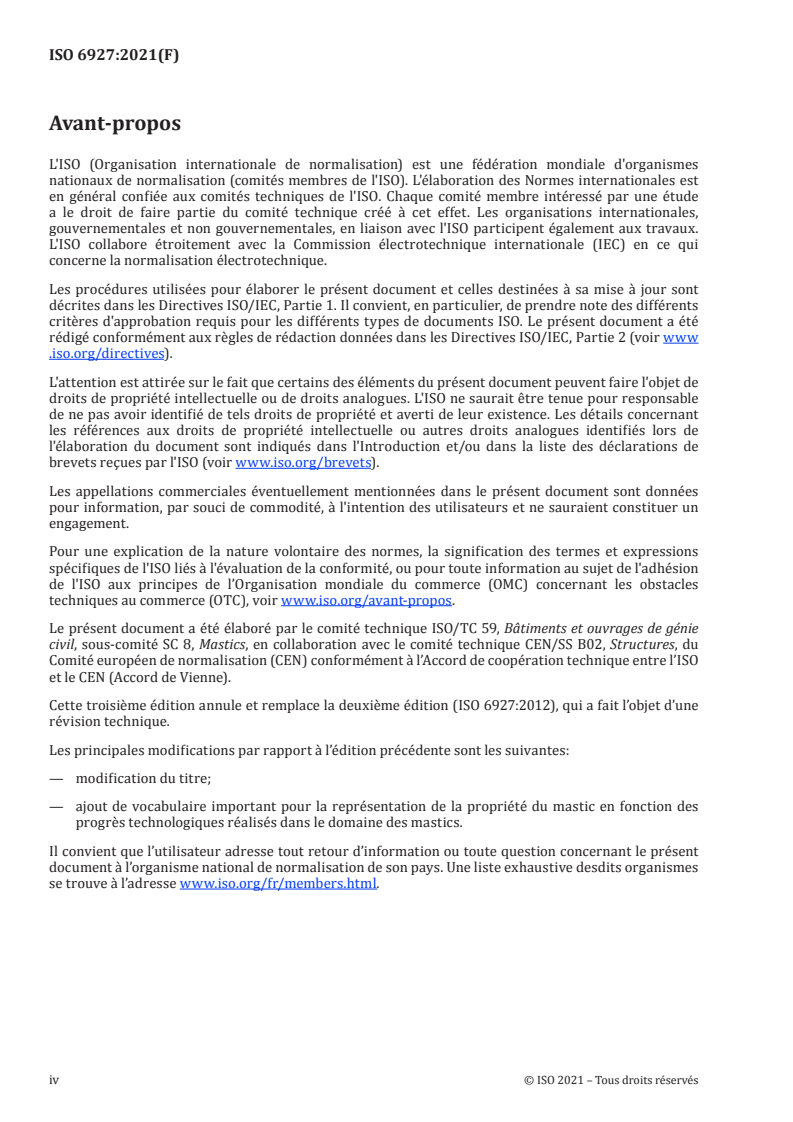 ISO 6927:2021 ISO 6927:2021 - Mastics pour le bâtiment et le génie civil — Vocabulaire/21/2021 - Page 4 preview