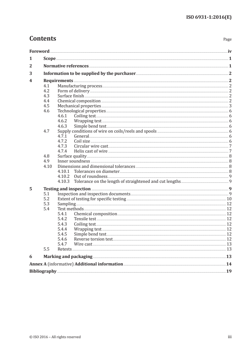 ISO 6931-1:2016 ISO 6931-1:2016 - Stainless steels for springs — Part 1: Wire/17/2016 - Page 3 preview