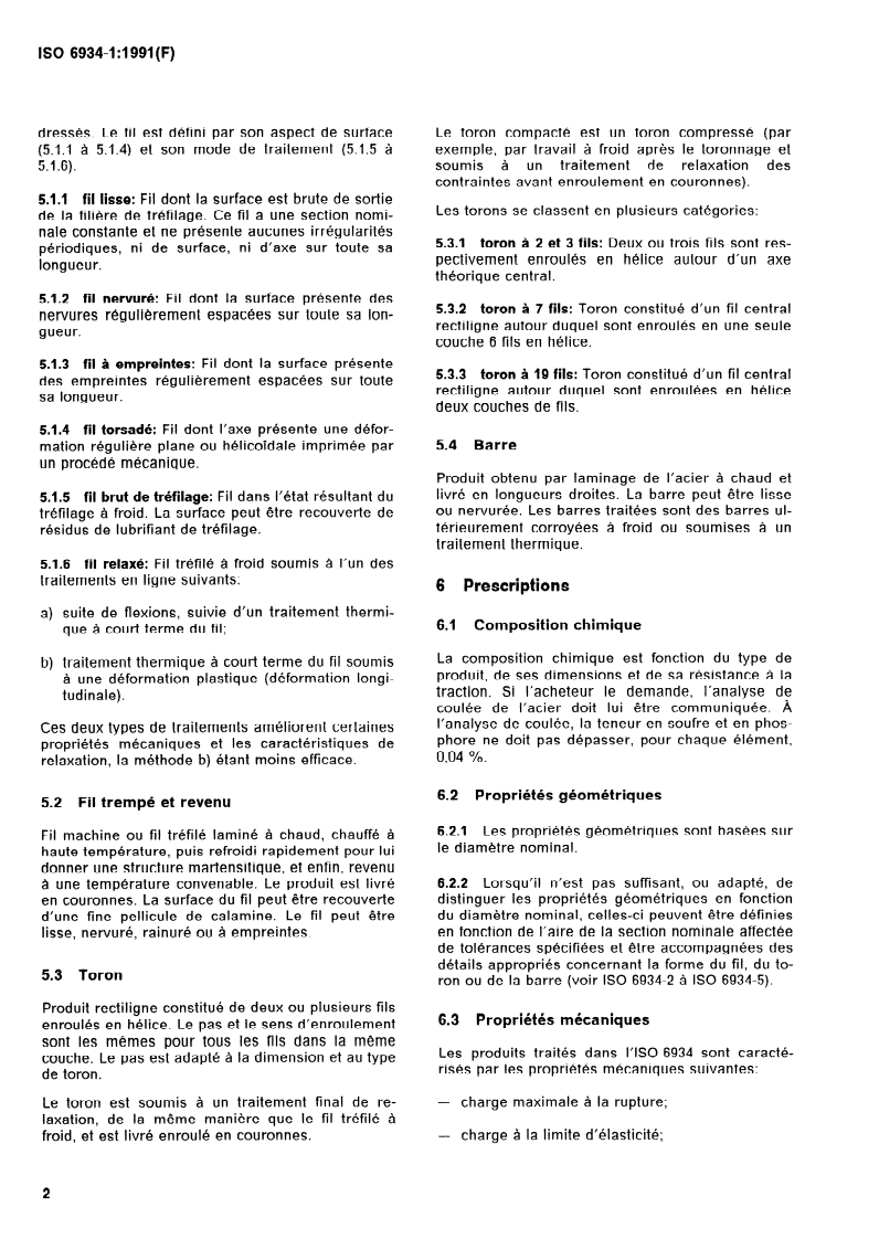 ISO 6934-1:1991 ISO 6934-1:1991 - Acier pour armatures de précontrainte — Partie 1: Spécifications générales/11/1991 - Page 4 preview