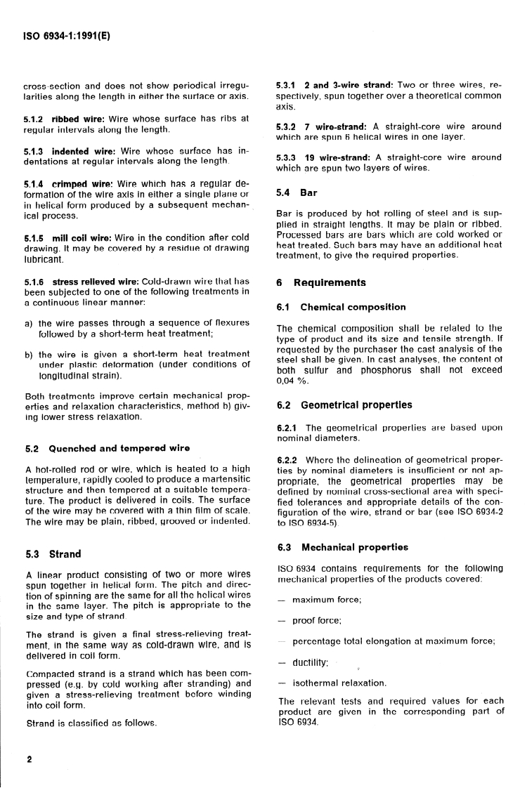 ISO 6934-1:1991 ISO 6934-1:1991 - Steel for the prestressing of concrete — Part 1: General requirements/11/1991 - Page 4 preview