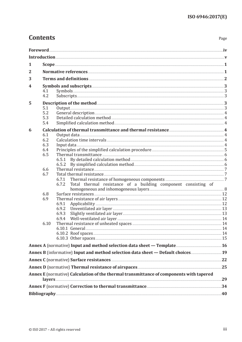 ISO 6946:2017 ISO 6946:2017 - Building components and building elements — Thermal resistance and thermal transmittance — Calculation methods/13/2021 - Page 3 preview