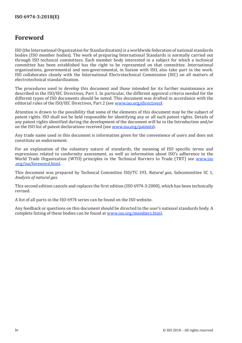 ISO 6974-3:2018 ISO 6974-3:2018 - Natural gas — Determination of composition and associated uncertainty by gas chromatography — Part 3: Precision and bias/16/2018 - Page 4 preview