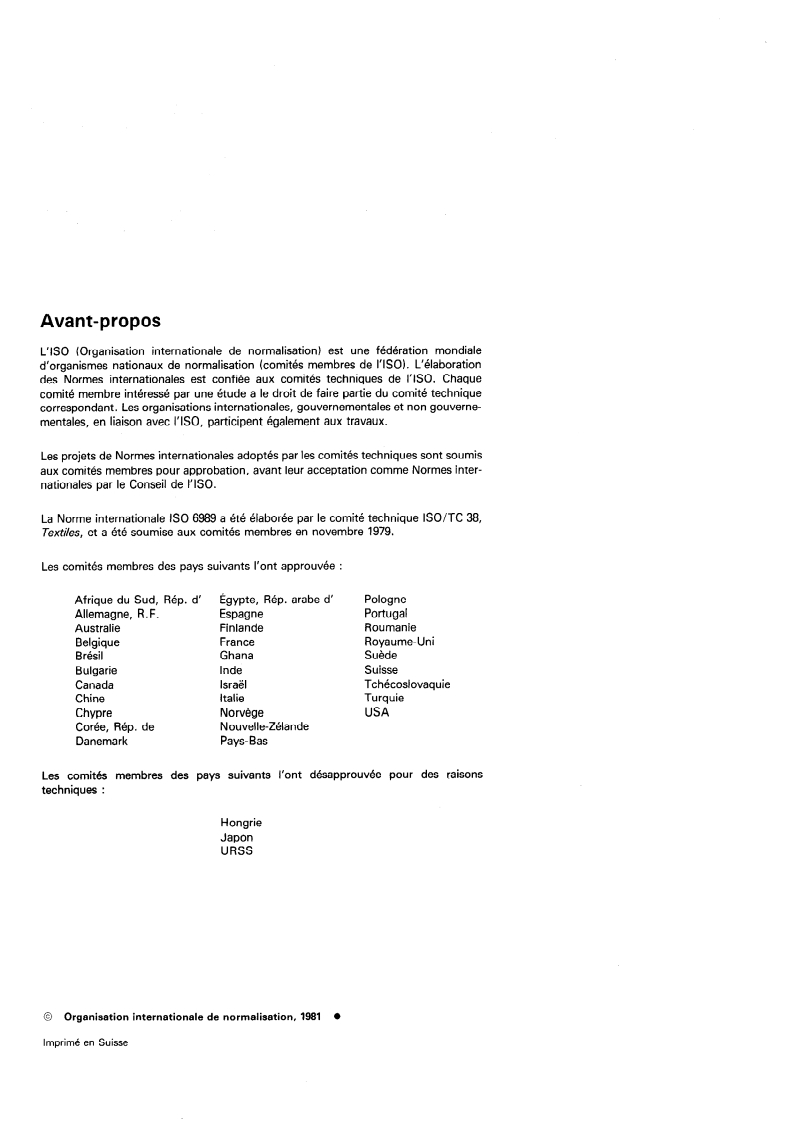 SIST ISO 6989:1995 ISO 6989:1981 - Fibres textiles — Détermination de la longueur et de la distribution de longueur des fibres discontinues (par le mesurage de fibres individuelles)/1/1981 - Page 2 preview