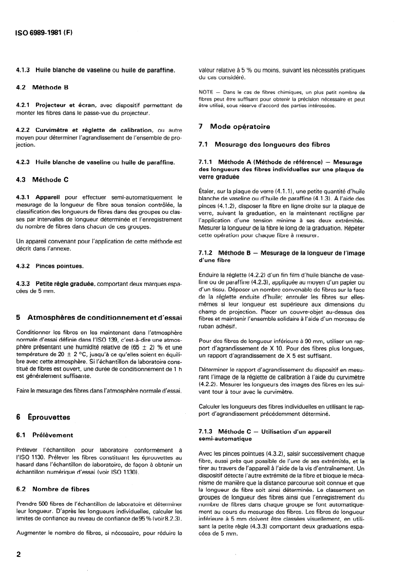 SIST ISO 6989:1995 ISO 6989:1981 - Fibres textiles — Détermination de la longueur et de la distribution de longueur des fibres discontinues (par le mesurage de fibres individuelles)/1/1981 - Page 4 preview