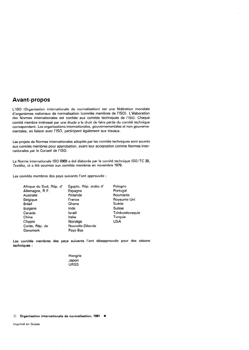 SIST ISO 6989:1995 ISO 6989:1981 - Fibres textiles — Détermination de la longueur et de la distribution de longueur des fibres discontinues (par le mesurage de fibres individuelles)/1/1981 - Page 2 preview