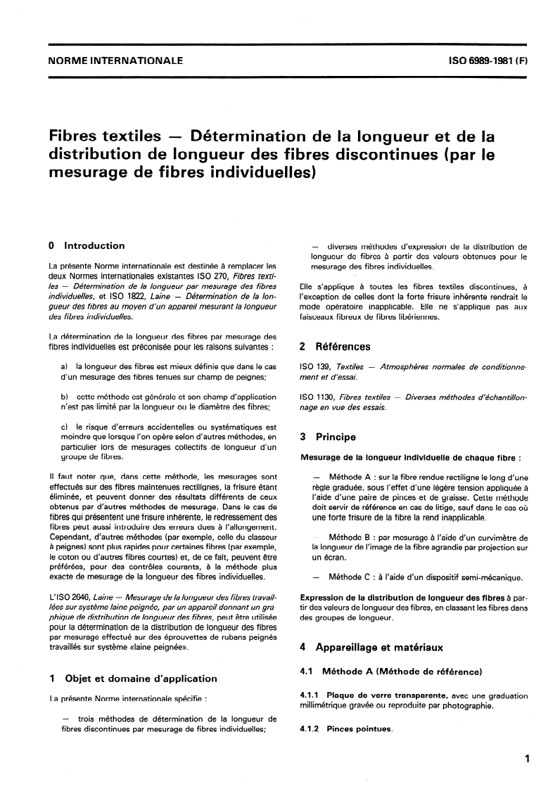 SIST ISO 6989:1995 ISO 6989:1981 - Fibres textiles — Détermination de la longueur et de la distribution de longueur des fibres discontinues (par le mesurage de fibres individuelles)/1/1981 - Page 3 preview